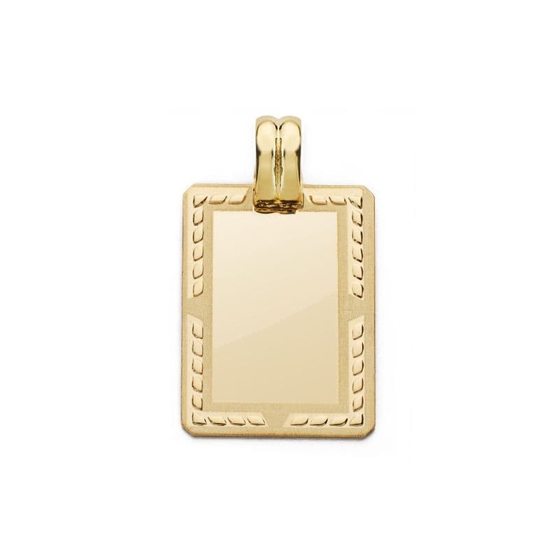 Placa Chapa Oro Amarillo Rectangular. 24X17 Mm oro 18k