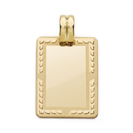 Placa Chapa Oro Amarillo Rectangular. 24X17 Mm oro 18k