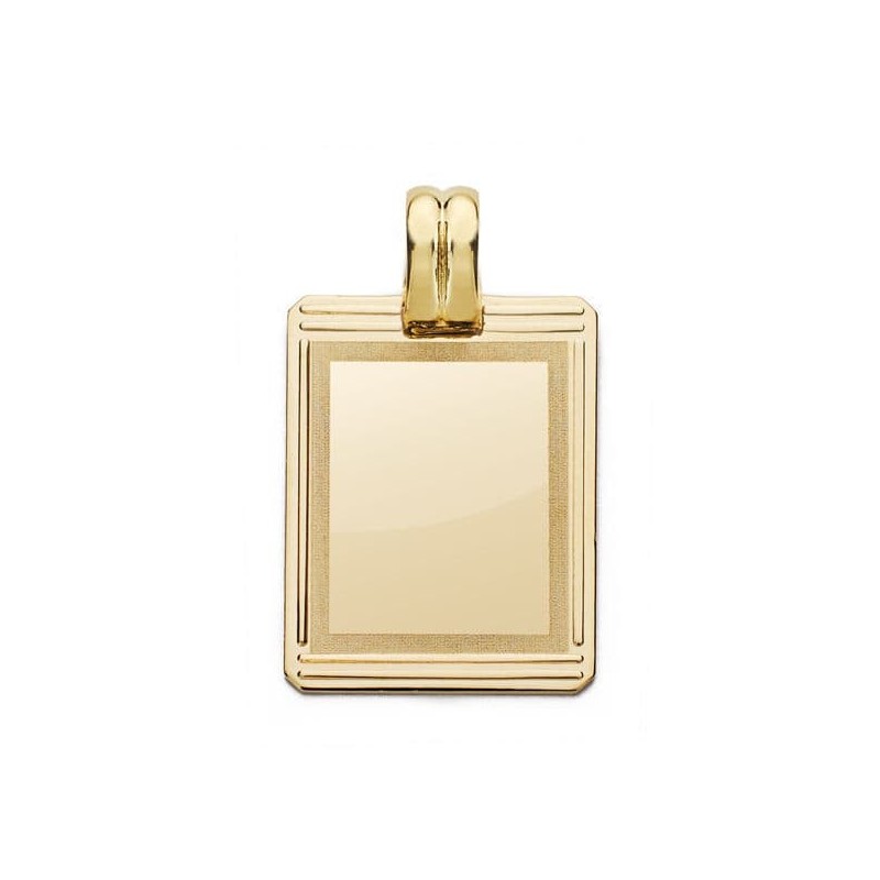 Placa Chapa Oro Amarillo Rectangular. 24X17 Mm oro 18k