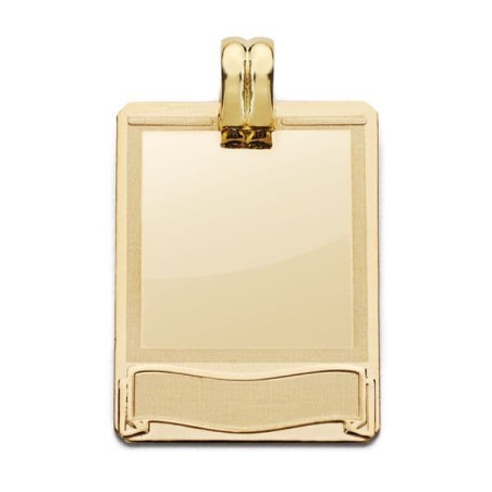 Placa Chapa Laser Oro Amarillo 28X20 Mm oro 18k