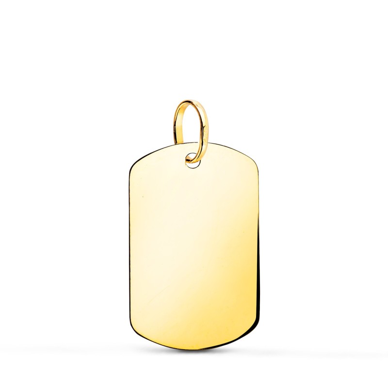 Chapa Oro Amarillo Militar Rectangular En Brillo. 21 X 14 Mm oro 18k