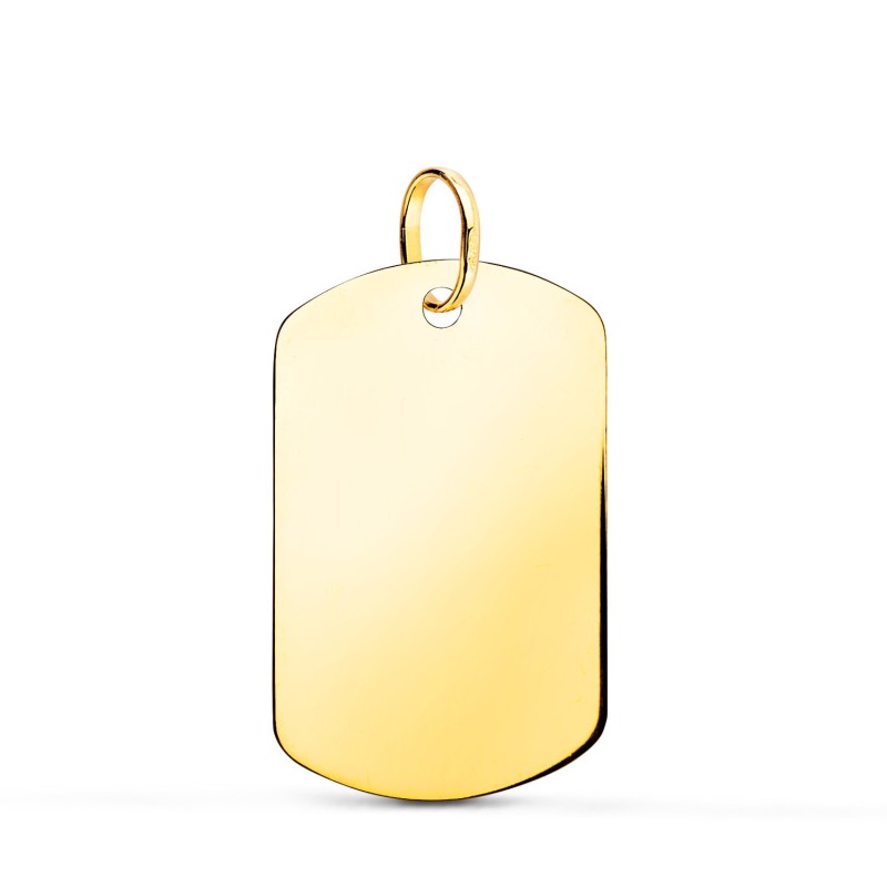Chapa Oro Amarillo Militar Rectangular En Brillo. 24 X 16 Mm oro 18k