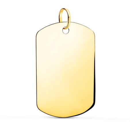 Chapa Oro Amarillo Militar Rectangular En Brillo. 27,5 X 19 Mm oro 18k