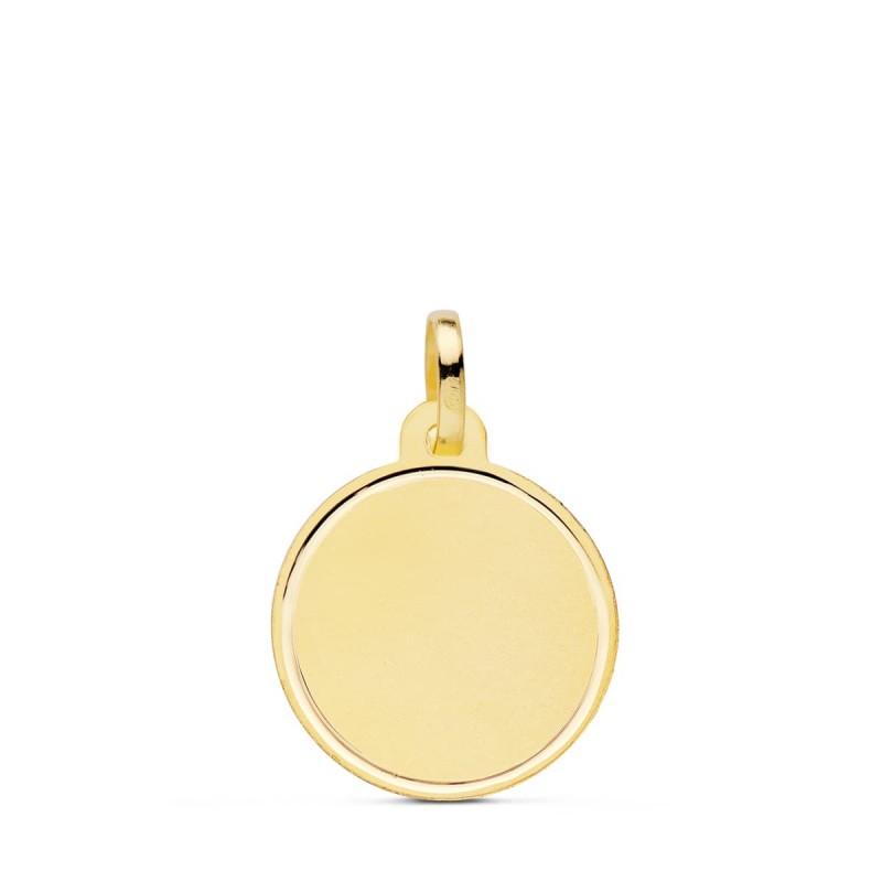 Placa Chapa Disco Oro Amarillo Mate Bisel 16 Mm oro 18k