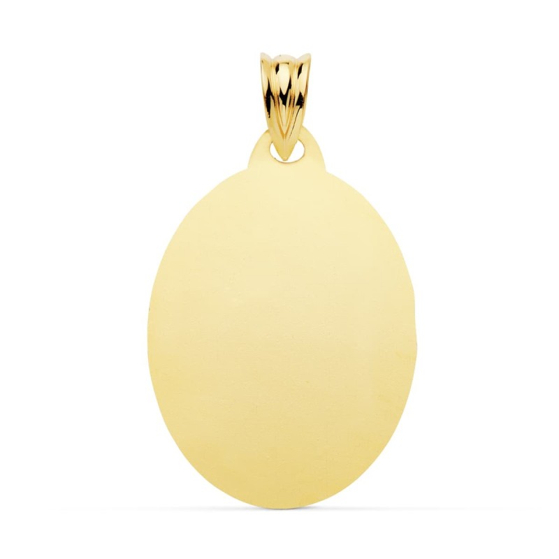 Placa Chapa Oval Oro Amarillo Brillo 26X20 Mm oro 18k