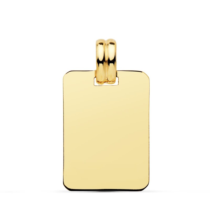 Placa Chapa Lisa Oro Amarillo En Brillo 20X14 Mm oro 18k