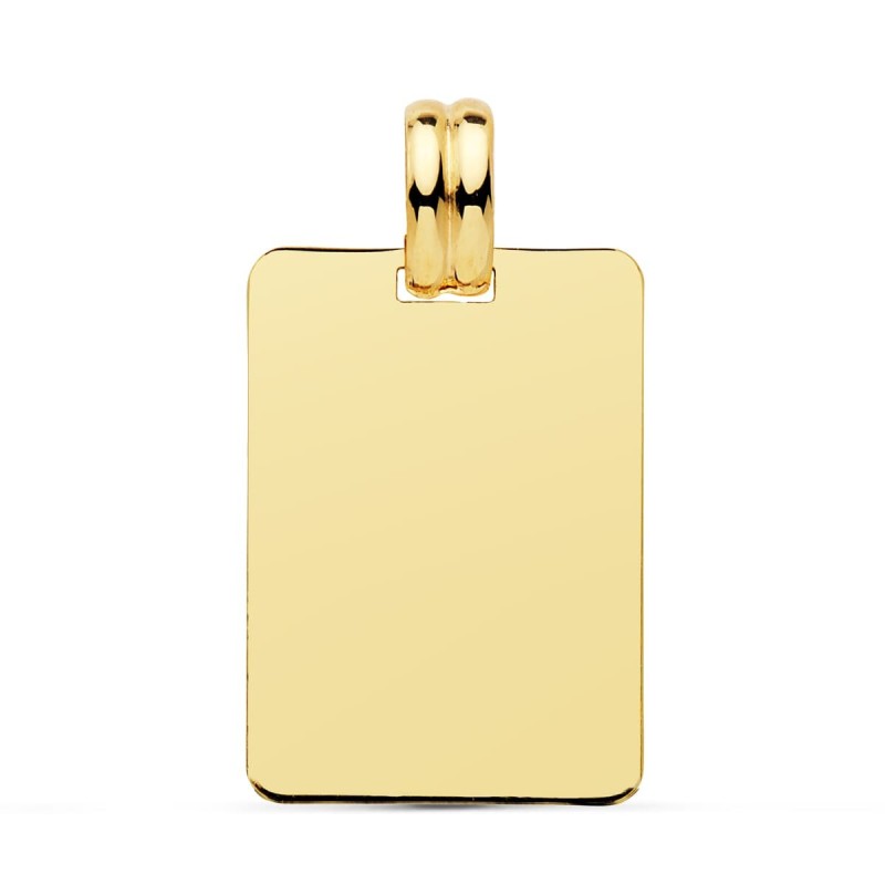 Placa Chapa Oro Amarillo Lisa En Brillo 24X17 Mm oro 18k