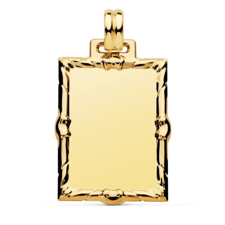 Placa Chapa Labrada Oro Amarillo Rectangular 30X24 Mm oro 18k