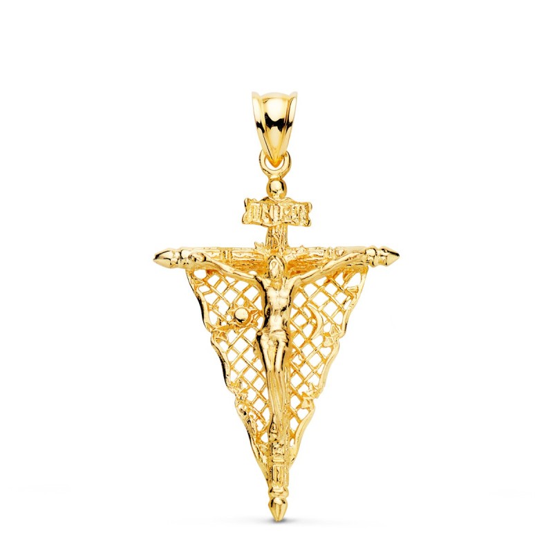 Cruz Oro Amarillo Con Cristo Del Remedio De Animas 35X23 Mm oro 18k