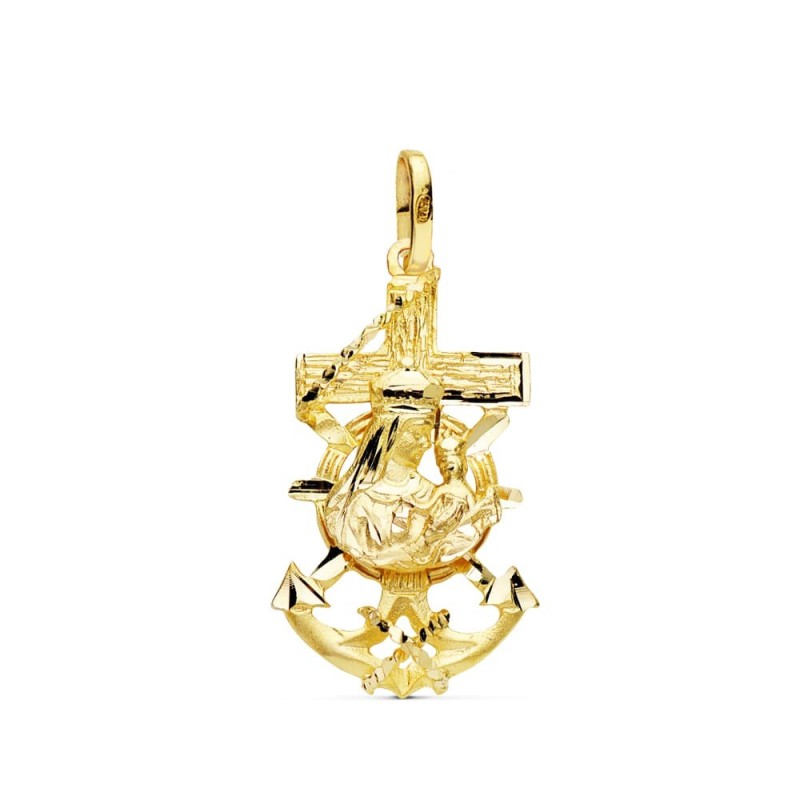 Cruz Marinera Virgen Del Carmen Oro Amarillo 27X15 Mm oro 18k