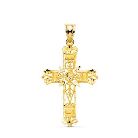 Cruz Oro Amarillo Filigrana Bordes Tallados. 37X25 Mm oro 18k