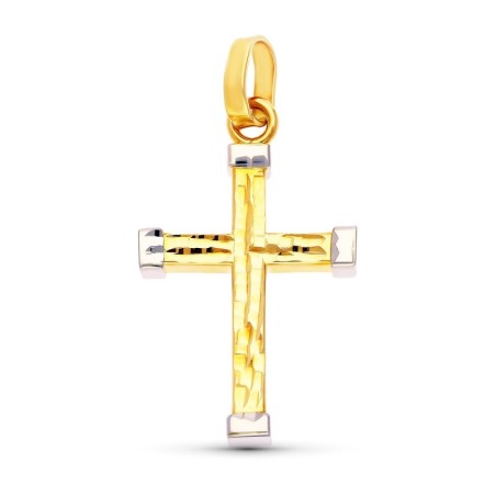 Cruz Hueca Bicolor 32X19 Mm oro 18k