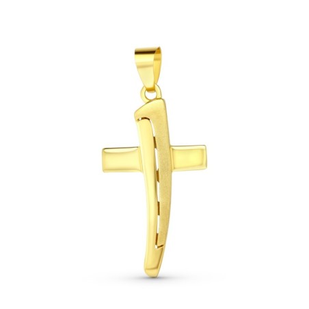 Cruz Mate Y Brillo 40X22 Mm oro 18k
