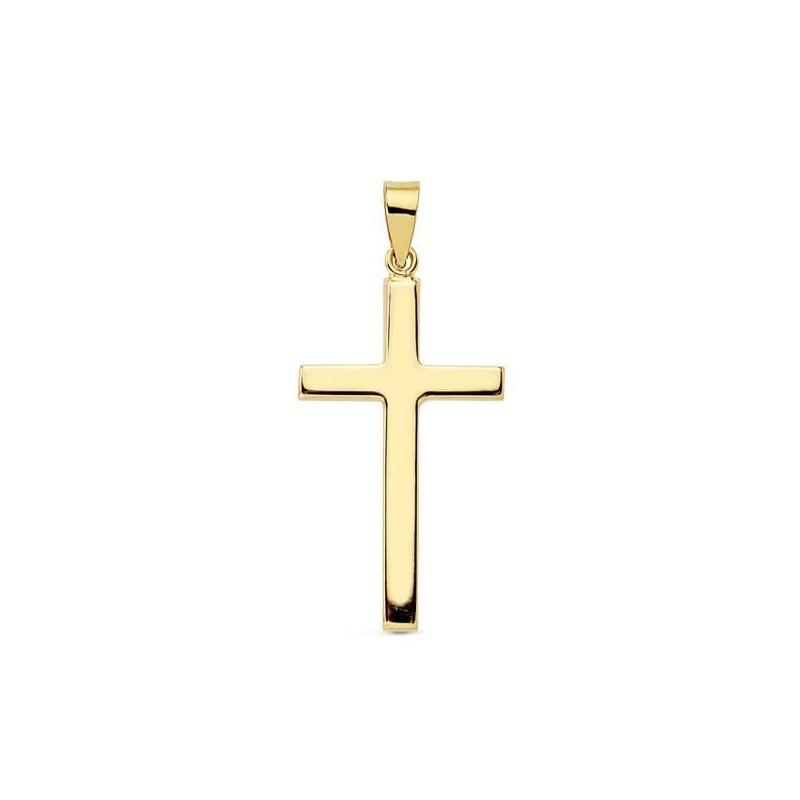 Cruz Oro Amarillo Lisa Palo Rectangular. 31X16 Mm oro 18k