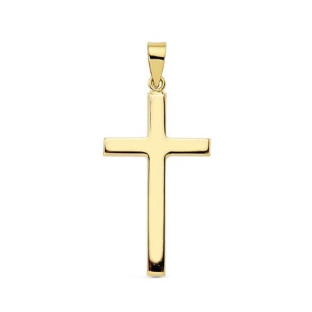 Cruz Oro Amarillo Lisa Palo Rectangular. 27X15 Mm oro 18k