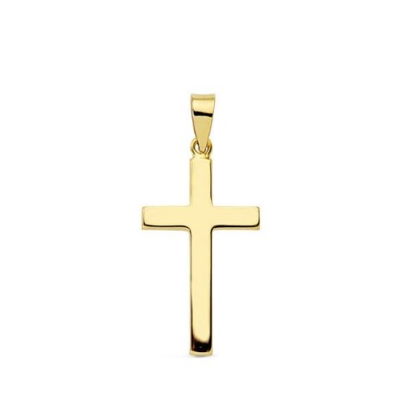 Cruz Oro Amarillo Lisa Palo Rectangular. 23X12 Mm oro 18k