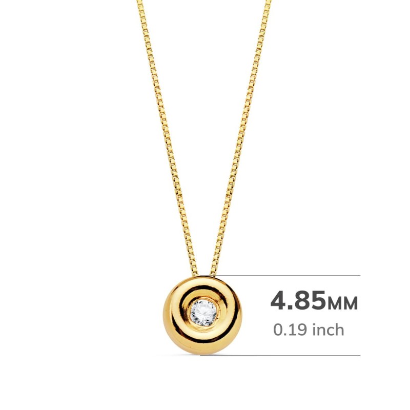 Gargantilla Oro Amarillo Chaton 4,85 Mm Diamante Laboratorio 1,50Mm 0,015 Qts. G-Vs2 Cadena 42Cm oro 18k