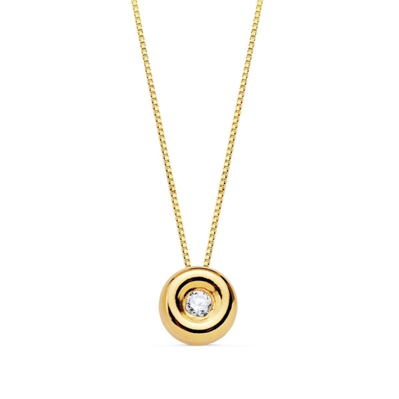 Gargantilla Oro Amarillo Chaton 5,5 Mm Diamante Laboratorio 1,70Mm 0,020 Qts. G-Vs2. Cadena 42Cm oro 18k