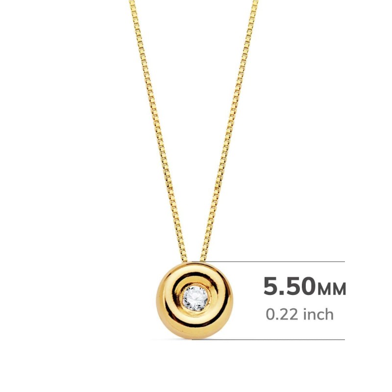 Gargantilla Oro Amarillo Chaton 5,5 Mm Diamante Laboratorio 1,70Mm 0,020 Qts. G-Vs2. Cadena 42Cm oro 18k