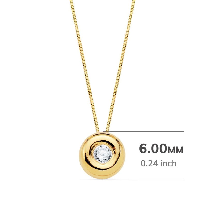 Gargantilla Oro Amarillo Chaton 6 Mm Diamante Laboratorio 2,20Mm 0,050 Qts. G-Vs2. Cadena 42Cm oro 18k