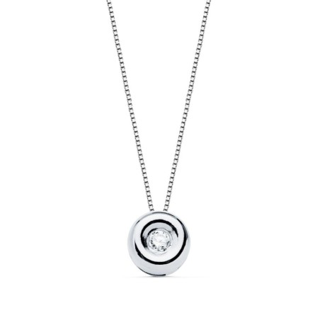 Gargantilla Oro Blanco Chaton 5,5 Mm Diamante Laboratorio 1,70Mm 0,020 Qts. G-Vs2. Cadena 42Cm oro 18k