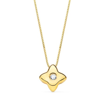 Gargantilla Oro Amarillo Estrella 5X5Mm Diamante Laboratorio 0,015 Qt. G-Vs2. Cadena 42Cm oro 18k