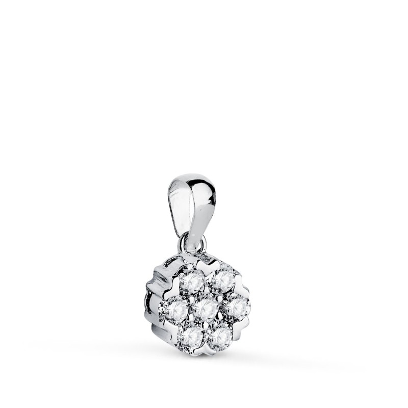 Colgante Oro Blanco Diamantes De Laboratorio Talla Brillante 0,30 Qtes. G-Vs2. Medida: 7 X 7 Mm oro 18k