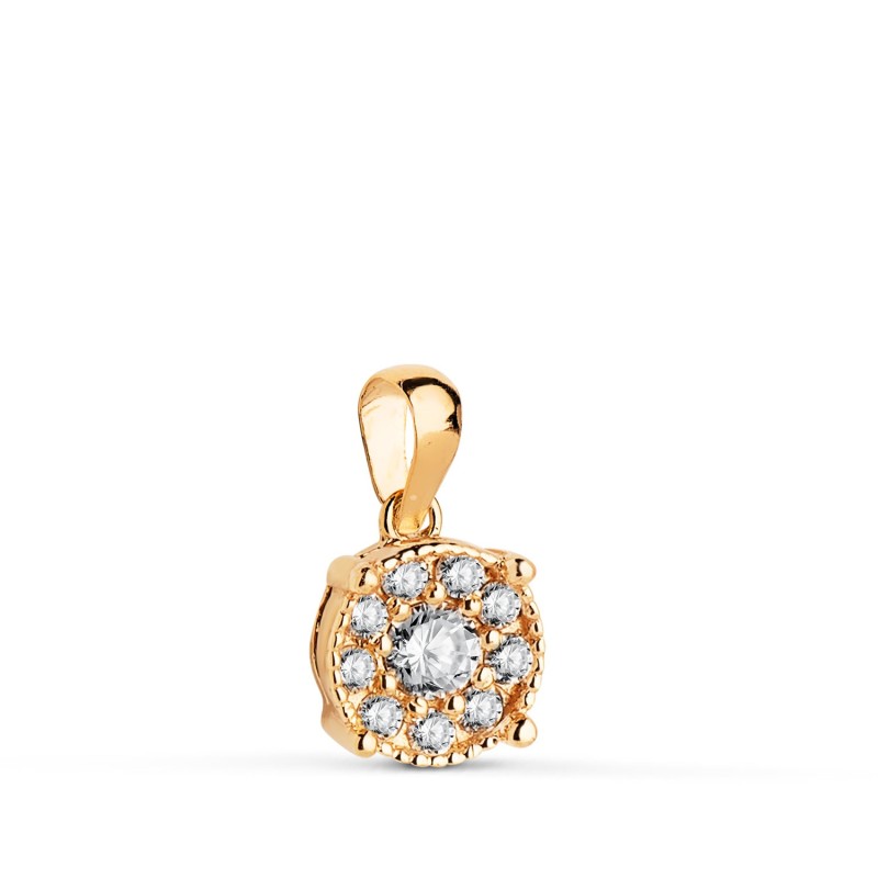 Colgante Oro Amarillo Diamantes De Laboratorio Talla Brillante 0,182 Qtes. G-Vs1. Medida: 8 X 6,5 Mm oro 18k