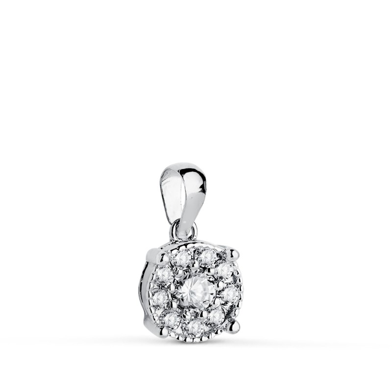 Colgante Oro Blanco Diamantes De Laboratorio Talla Brillante 0,182 Qtes. G-Vs1. Medida: 8 X 6,5 Mm oro 18k