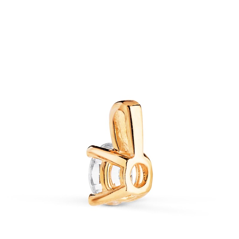 Colgante Oro Amarillo Diamante Laboratorio Talla Brillante 5Mm 0,500 Qtes. G-Vs1. Medida: 9X5 Mm oro 18k