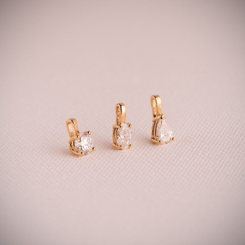 Colgante Oro Amarillo Diamante Laboratorio Talla Brillante 5Mm 0,500 Qtes. G-Vs1. Medida: 9X5 Mm oro 18k