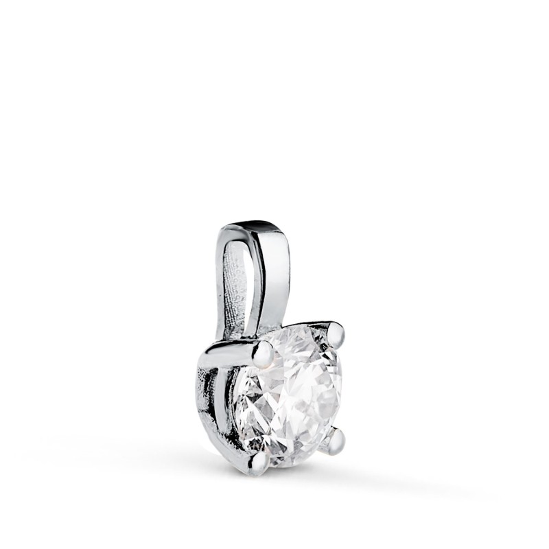 Colgante Oro Blanco Diamante Laboratorio Talla Brillante 5Mm 0,500 Qtes. G-Vs1. Medida: 9X5 Mm oro 18k