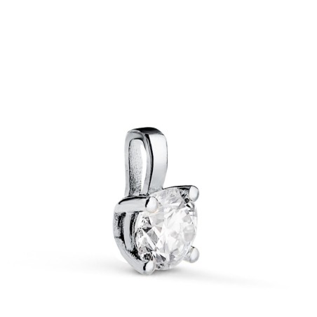 Colgante Oro Blanco Diamante Laboratorio Talla Brillante 5Mm 0,500 Qtes. G-Vs1. Medida: 9X5 Mm oro 18k