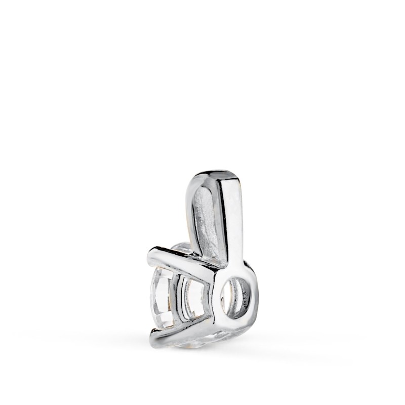 Colgante Oro Blanco Diamante Laboratorio Talla Brillante 5Mm 0,500 Qtes. G-Vs1. Medida: 9X5 Mm oro 18k