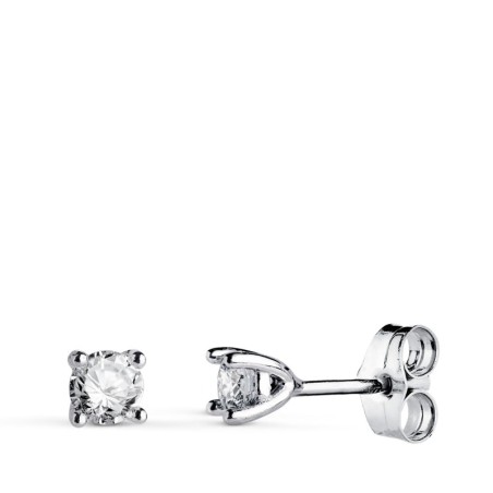 Pendientes Oro Blanco Diamantes Laboratorio Talla Brillante 4Mm 0,400 Qts. Vs2-G. 4X4 Mm Cierre Presion oro 18k