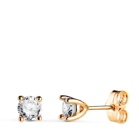 Pendientes Oro Amarillo Diamantes Laboratorio Talla Brillante 4,5Mm 0,600 Qts. Vs2-G. Cierre Presion 4,5X4,5 Mm oro 18k