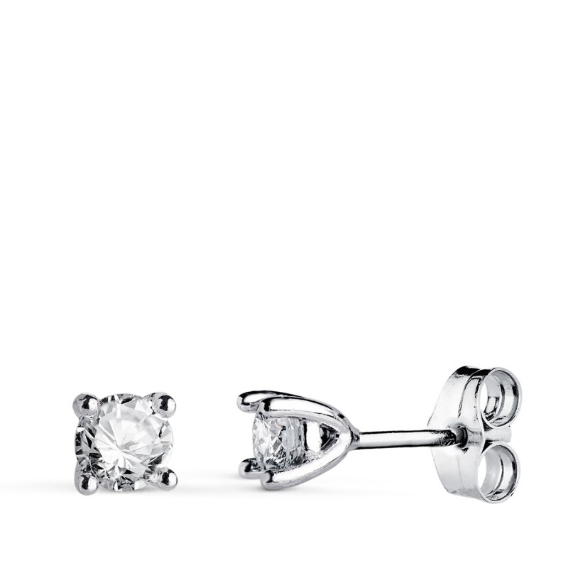 Pendientes Oro Blanco Diamantes Laboratorio Talla Brillante 4,5Mm 0,600 Qts. Vs2-G. 4,5X4,5 Mm Cierre Presion oro 18k
