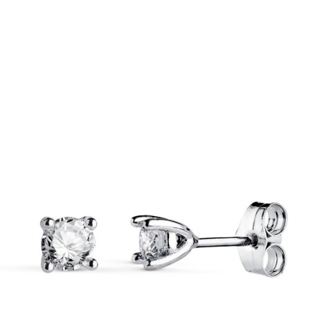 Pendientes Oro Blanco Diamantes Laboratorio Talla Brillante 4,5Mm 0,600 Qts. Vs2-G. 4,5X4,5 Mm Cierre Presion oro 18k