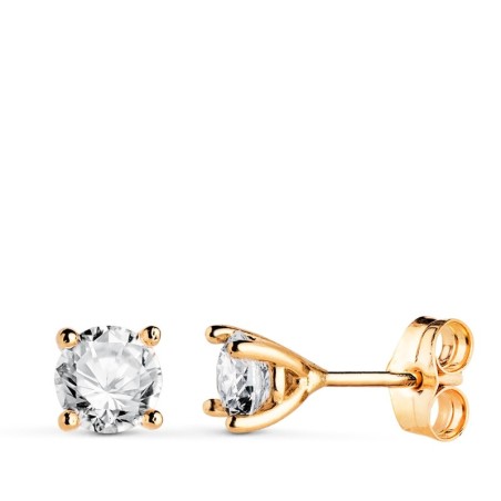 Pendientes Oro Amarillo Diamantes Laboratorio Talla Brillante 5Mm 1,00 Qts. Vs1-G. 5X5 Mm Cierre Presion oro 18k
