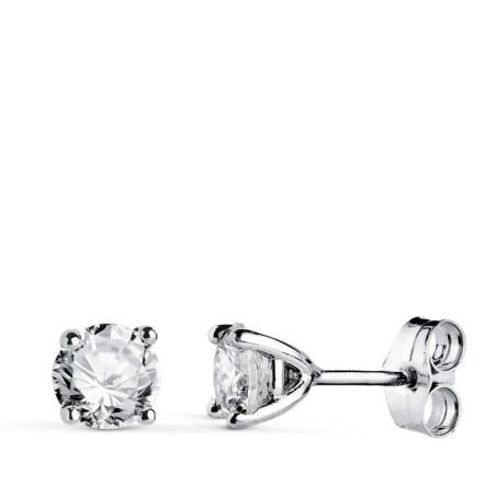 Pendientes Oro Blanco Diamantes Laboratorio Talla Brillante 5Mm 1,00 Qts. Vs1-G. 5X5 Mm Cierre Presion oro 18k