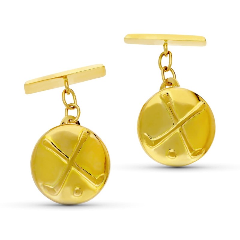 Gemelos Oro Amarillo Redondos Golf 15 Mm oro 18k