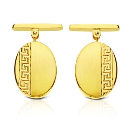 Gemelos Oro Amarillo Oval Greca 18X13 Mm oro 18k
