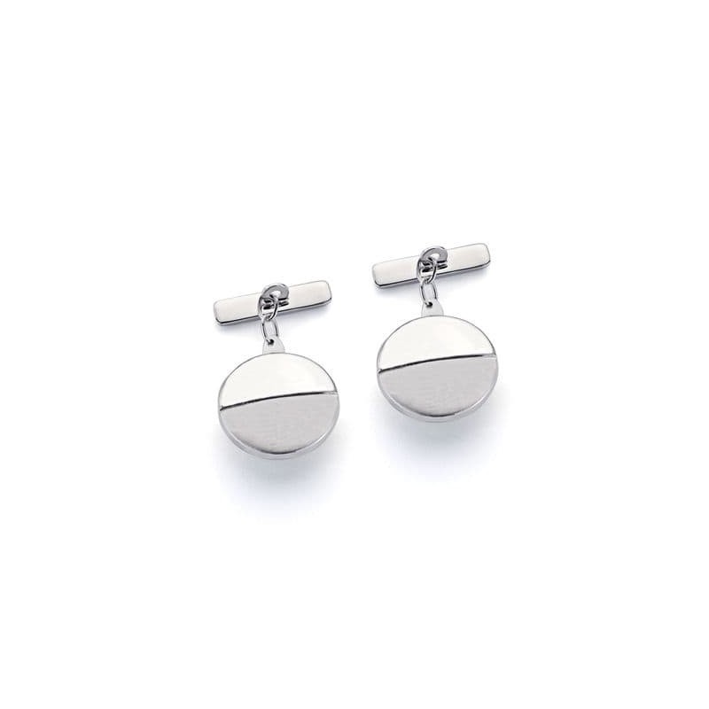 Gemelos Oro Blanco Mate Y Brillo 15X15 Mm oro 18k