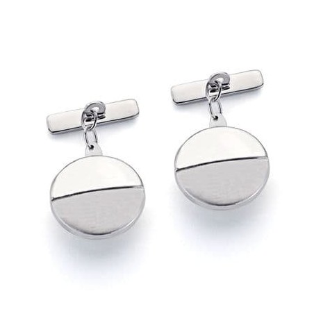 Gemelos Oro Blanco Mate Y Brillo 15X15 Mm oro 18k