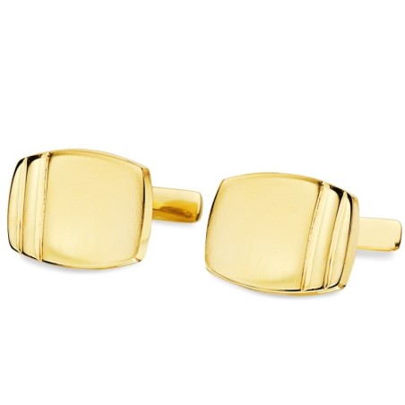 Gemelos Oro Amarillo Tonel Mate Y Brillo 17X13 Mm Cierre Rigido Oscilante oro 18k