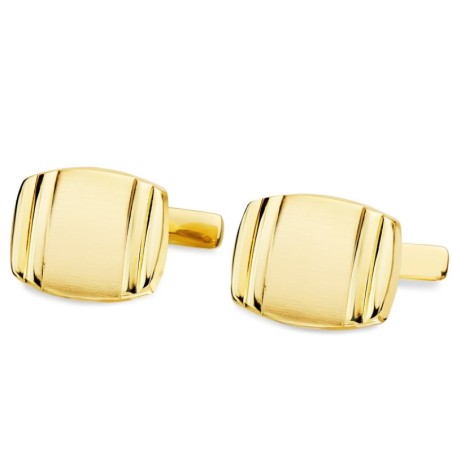 Gemelos Oro Amarillo Tonel Mate Y Brillo 17X13 Mm Cierre Rigido Oscilante oro 18k