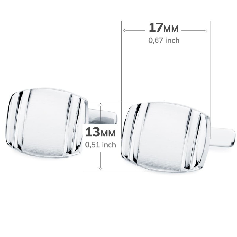 Gemelos Oro Blanco Tonel Mate Y Brillo 17X13 Mm Cierre Rigido Oscilante oro 18k