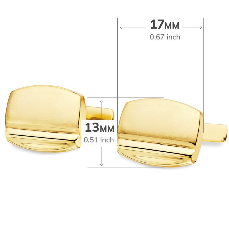 Gemelos Oro Amarillo Tonel Mate Y Brillo 17X13 Mm Cierre Rigido Oscilante oro 18k