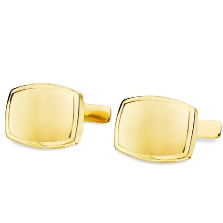 Gemelos Oro Amarillo Tonel Mate Y Brillo 17X13 Mm Cierre Rigido Ocsilante oro 18k