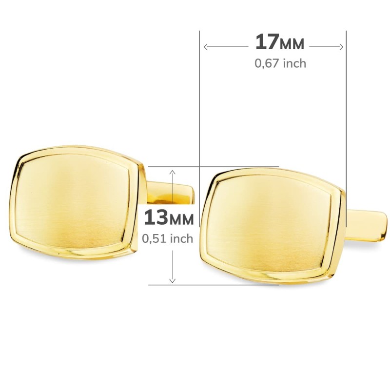 Gemelos Oro Amarillo Tonel Mate Y Brillo 17X13 Mm Cierre Rigido Ocsilante oro 18k